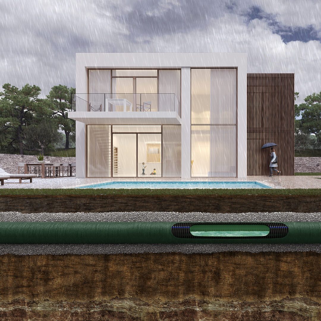 GEODRAIN PLUS doppelwandig strukturierte perforierte biegsame Rohre mit Geotextil
