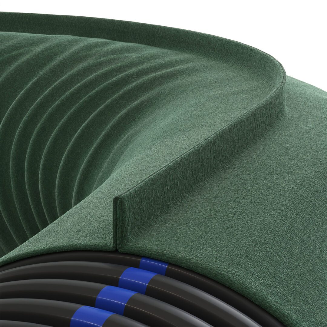 GEODRAIN PLUS doppelwandig strukturierte perforierte biegsame Rohre mit Geotextil