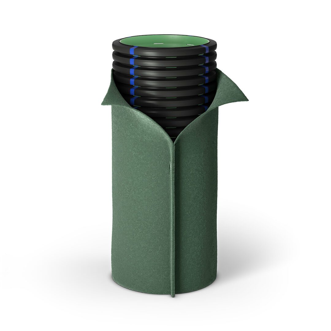 GEODRAIN PLUS doppelwandig strukturierte perforierte biegsame Rohre mit Geotextil